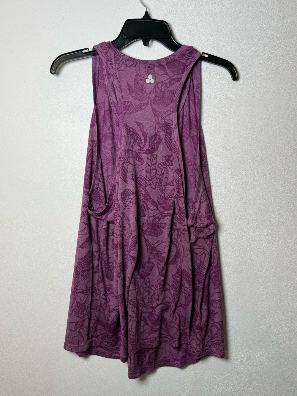 tek gear Purple Floral Racerback Tank with Knotted Hem - Picture 4 of 4